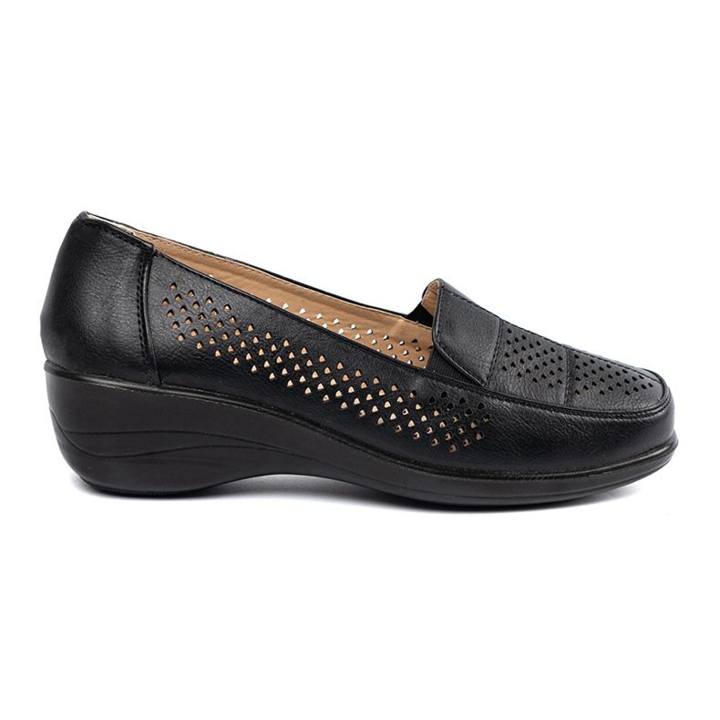 Shelvt Black Openwork Women's Shoes svart