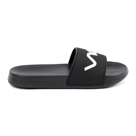 Shelvt Svart flip -flops med inskriptionen