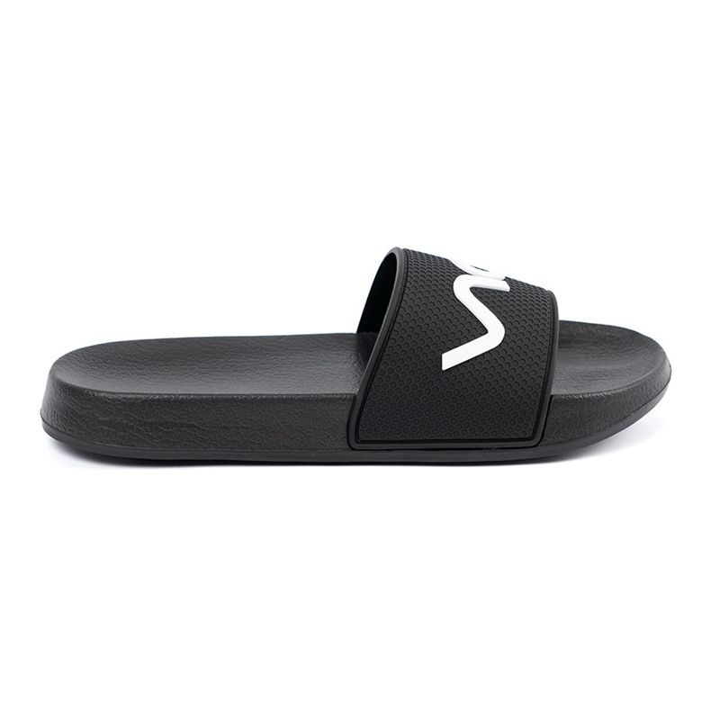 Shelvt Svart flip -flops med inskriptionen