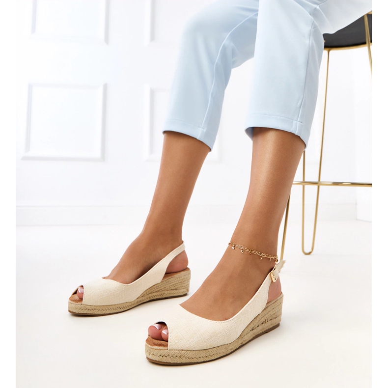 Beige Sandals Espadrilles on the Wedge Nevarez