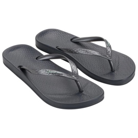Kvinnors ipanema flip -flops anatomica 81030 BB624 svart grå