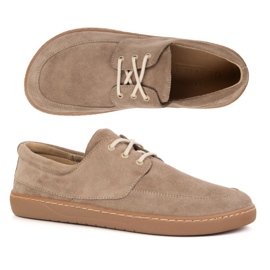 Olivier Kvinnors mockasiner barfota 0797W - Polska spets -up läderskor beige