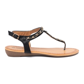 Shelvt Sandaler med en dekorativ kedja svart