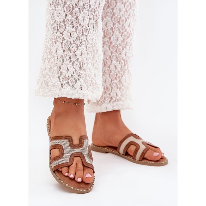 Boto Vereya Flat -Heeled Women's Flat Flip Flops brun