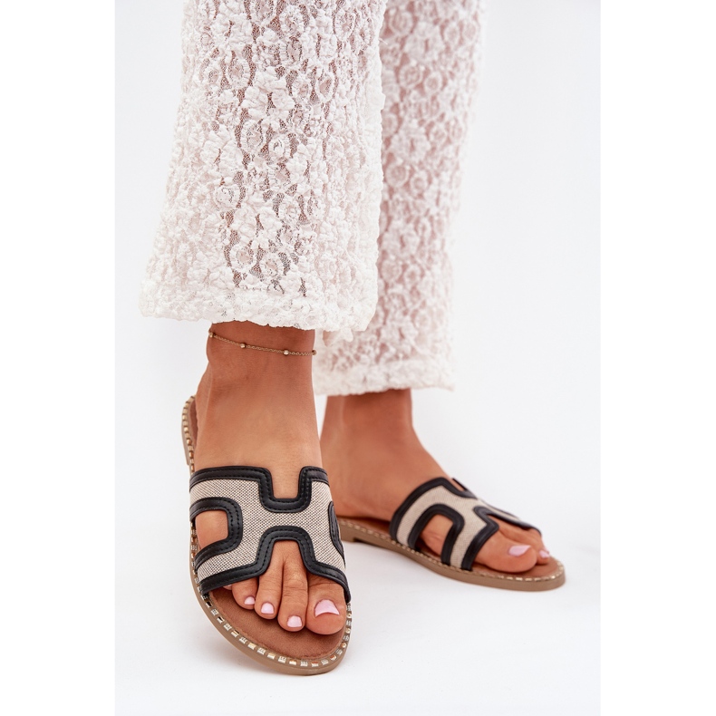 Boto Svart Vereya kvinnors platt flip flops