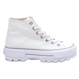 Kvinnors sneakers på Big Star LL274156 White Platform vit