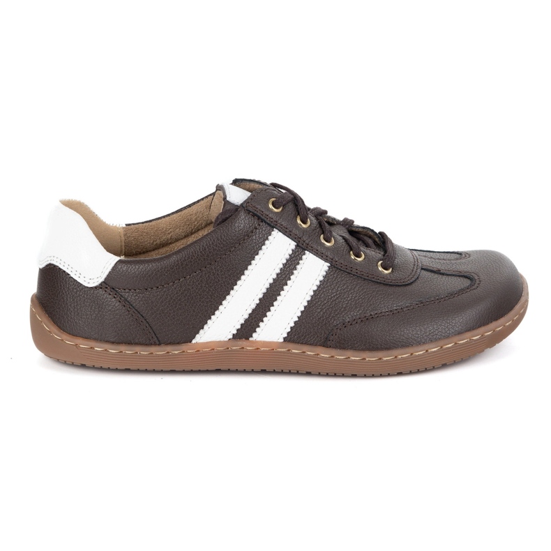 Olivier Barfota kvinnors läder minimalistskor 1287 bruna sneakers