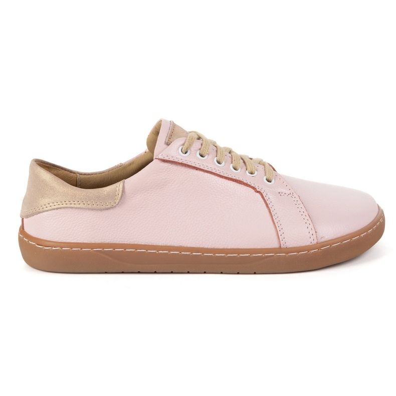 Olivier Aura: Women's Pink Barefoot Leather Sneakers fashionabla minimalistiska skor, Zero Drop rosa