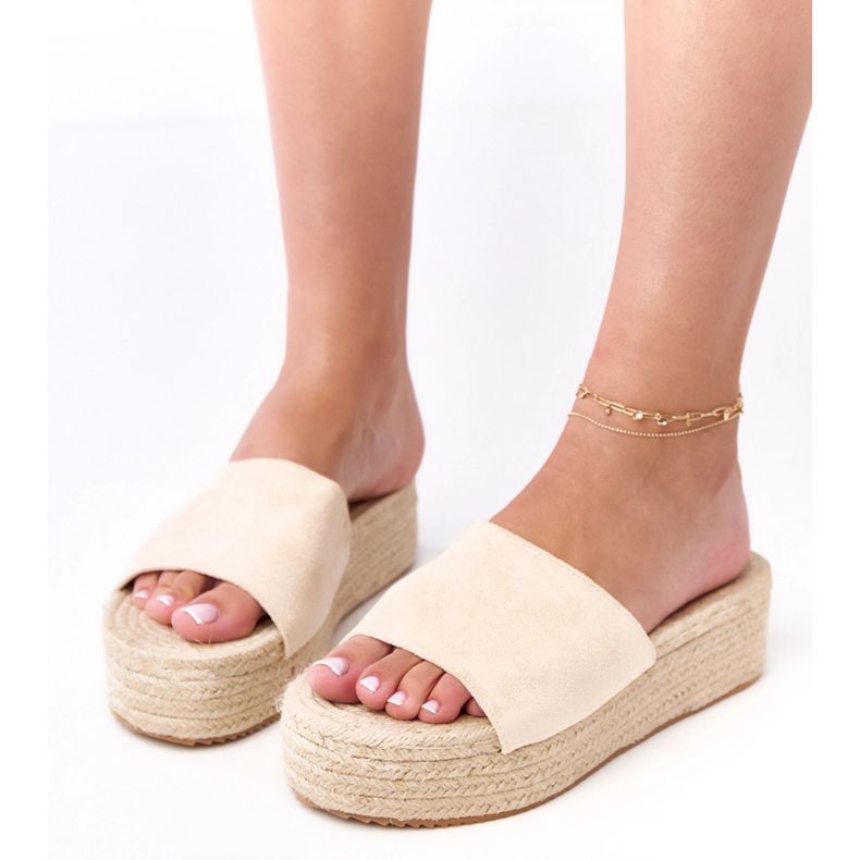 Beige Espadrilles på Klody -plattformen