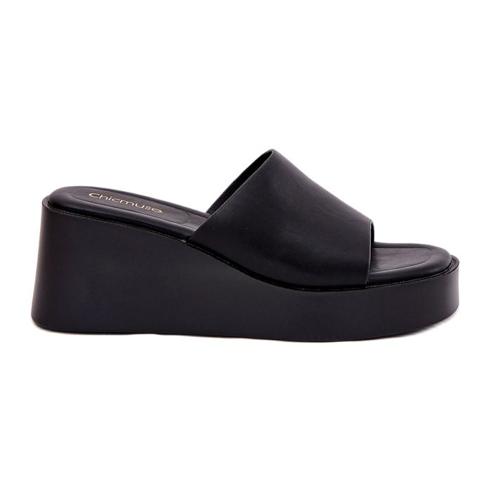 Kvinnors flip flops på Anchoic Wedge Black svart