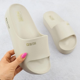 Kvinnors flip flops på plattformspoolen Beige Big Star SS274722