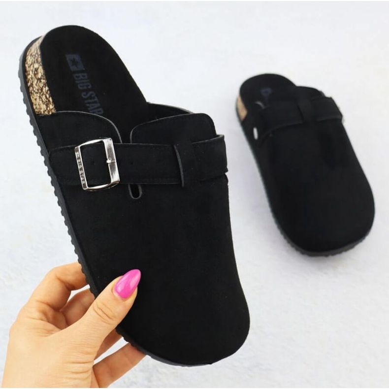 Big Star Suede Flip Flops i SS274736 INT2156A svart