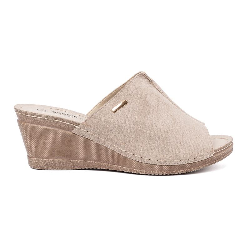 Goodin Beige plattformsflipflops för kvinnor