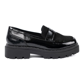 Goodin Lackerade loafers med dubbar svart