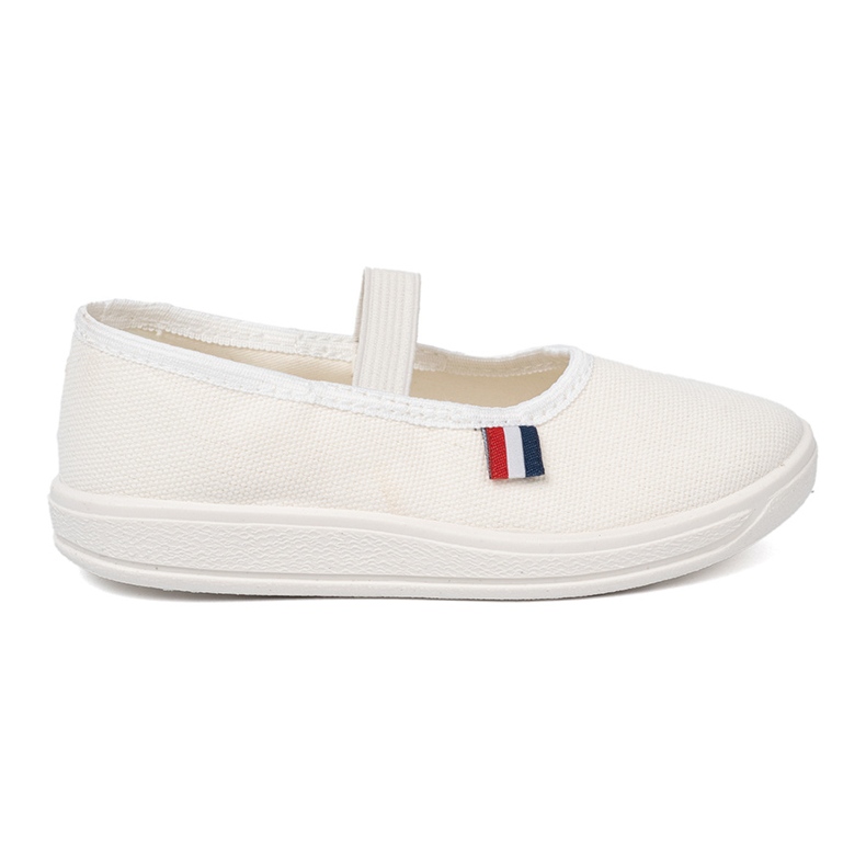 Shelvt Ljus vita skor med ett flexibelt bälte