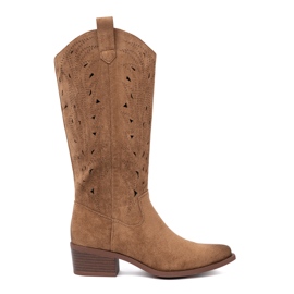 Seastar Openwork -stövlar framför knäet brun