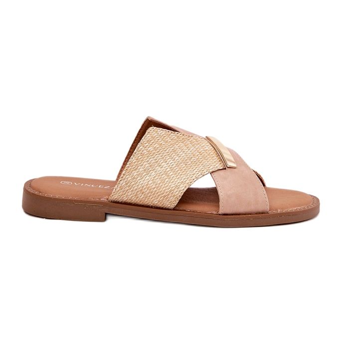 Kvinnors platta klackar med en dekorativ Vinceza 17385 Beige