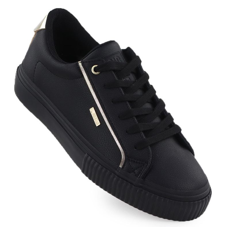 Kvinnors sneakers med Eco -Leather Black Big Star SS274025 svart