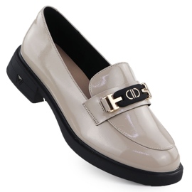 Kvinnors läderskor lackerade Beige Vinceza 39957