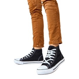 Svart OpenWork Sneakers High Taris Sneakers