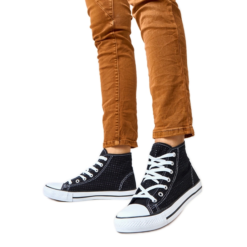 Svart OpenWork Sneakers High Taris Sneakers