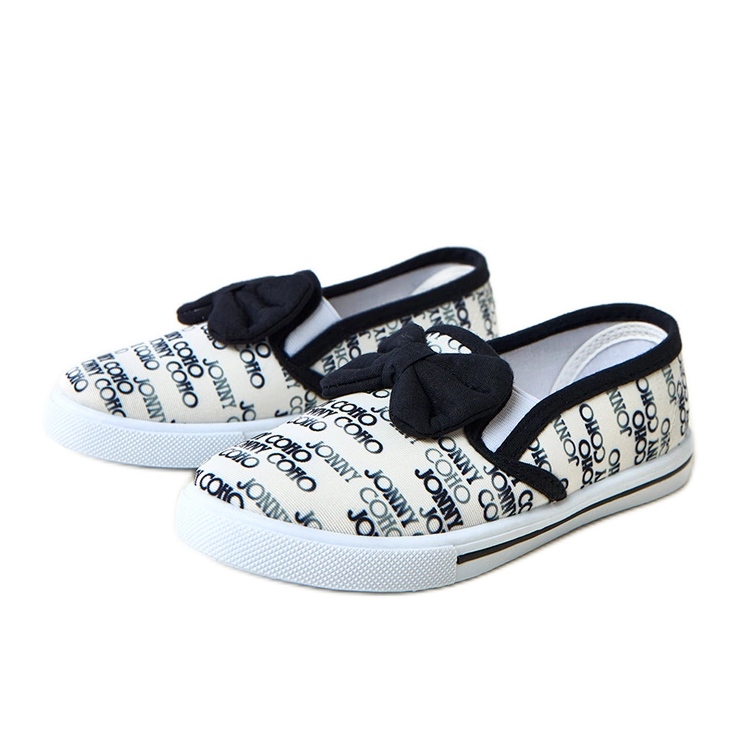 Vita barns sneakers med en Missi -båge