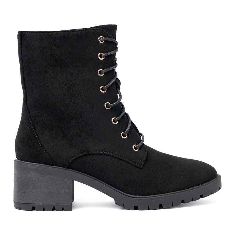 Shelvt Bekväma svarta stövlar med en rund tå