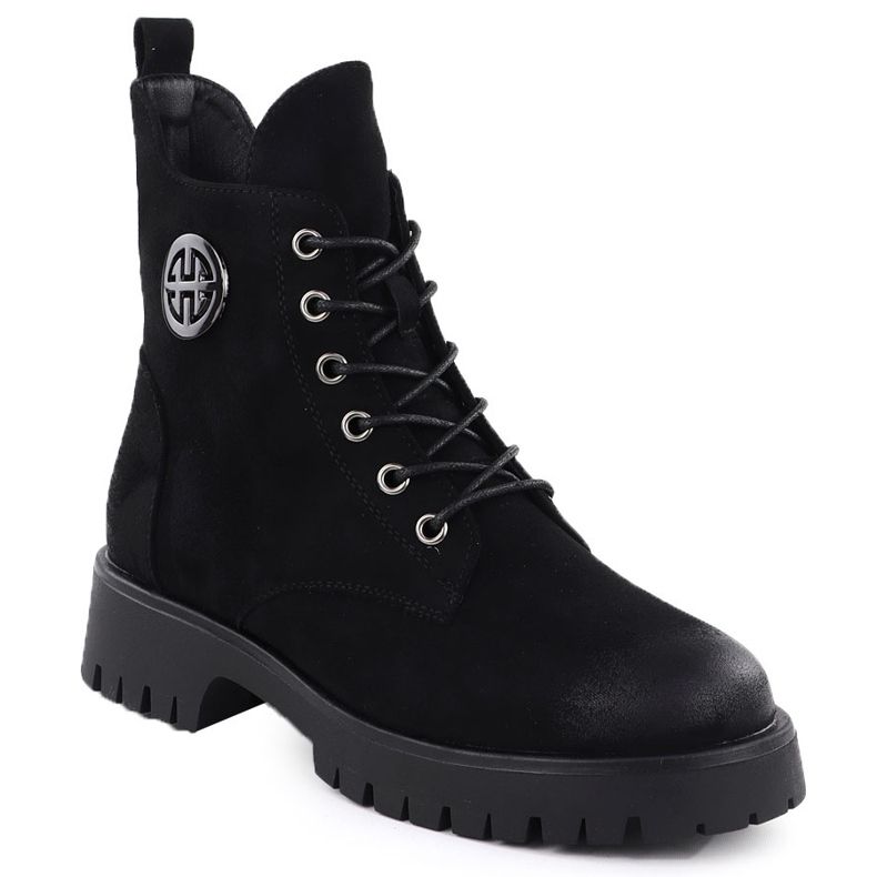 Isolerade stövlar av Suede Women's Black Potocki Z25-SZ12672 svart