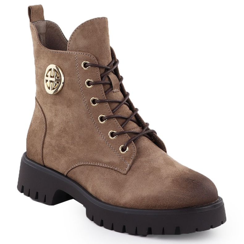 Suede Boots Isolated Women's Beige Potocki Z25-SZ12672