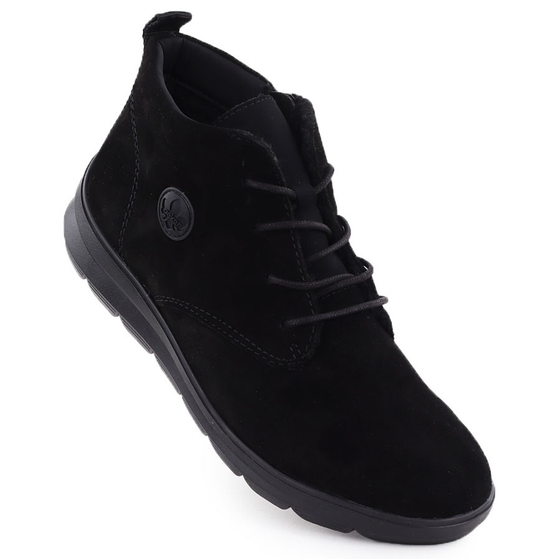 Kvinnors läderskor Black Rieker Z0022-00 svart