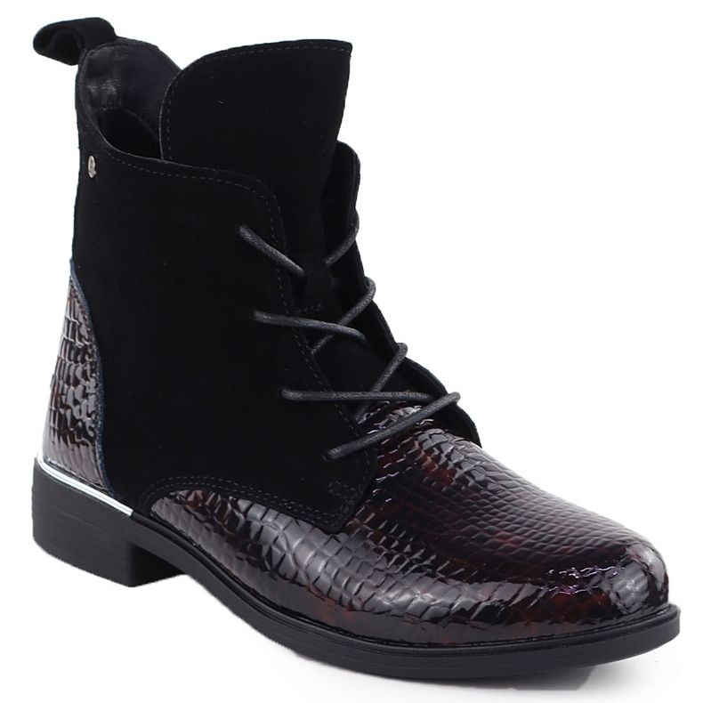 Läder lackerade mocka kvinnors isolerade mörkbruna filippo dbt4749