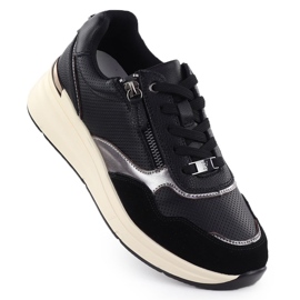 Läder metalliska kvinnors skor svart filippo dp7105/25