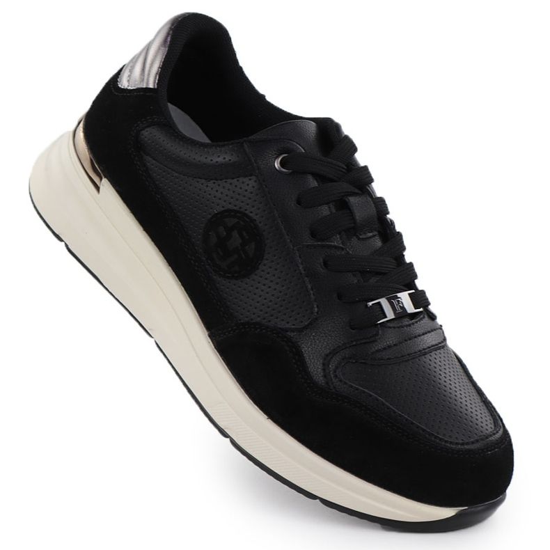 Kvinnors läderskor svart filippo DP7106/25