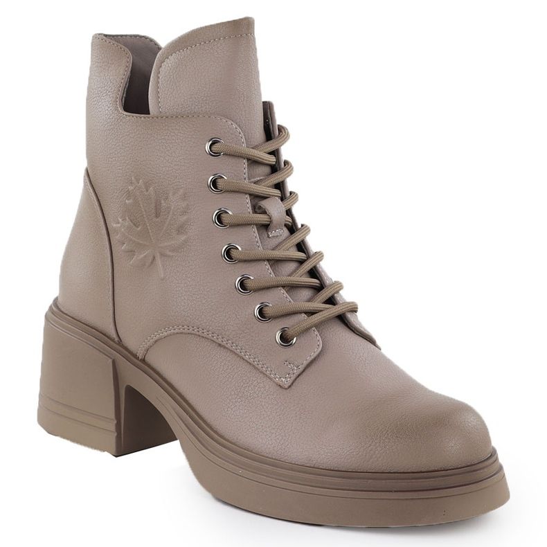 Läderskor på pelarenisolerad beige Vinceza 26-39950