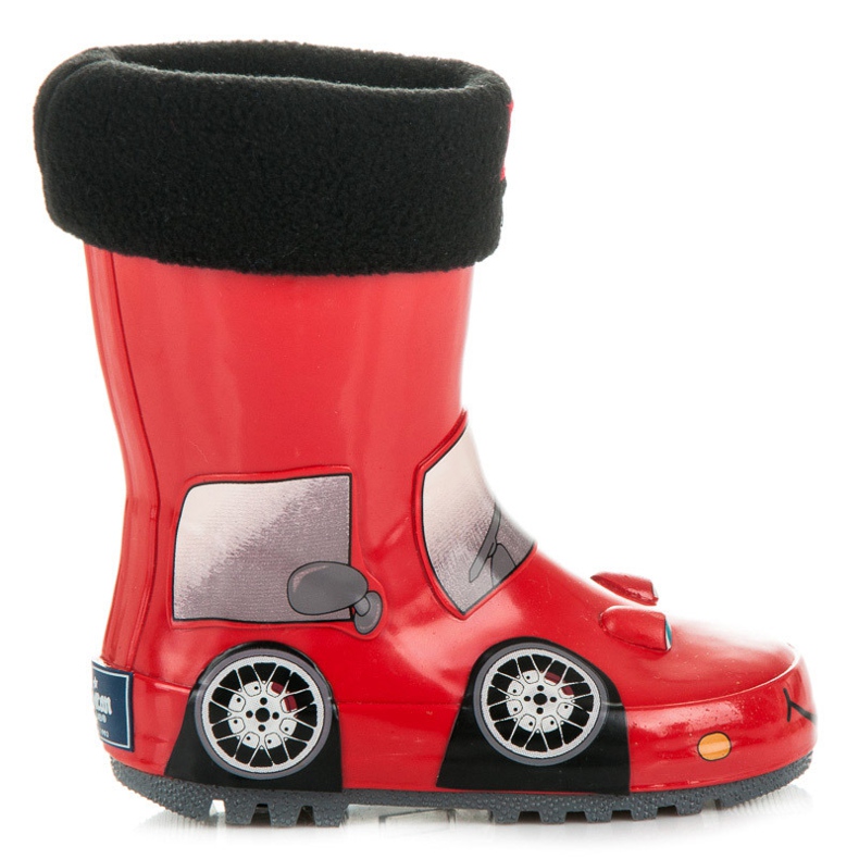 American Club Regnstövlar med en leksaksbil röd