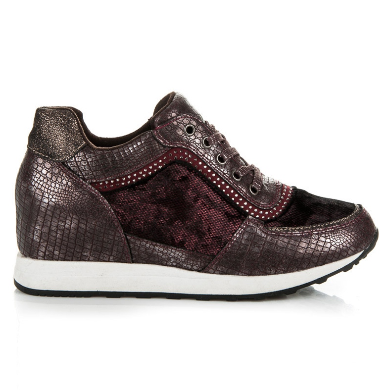 Kylie Wedge Sneakers Med Claret Print röd