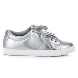 Silver Sneakers Med Fransar grå