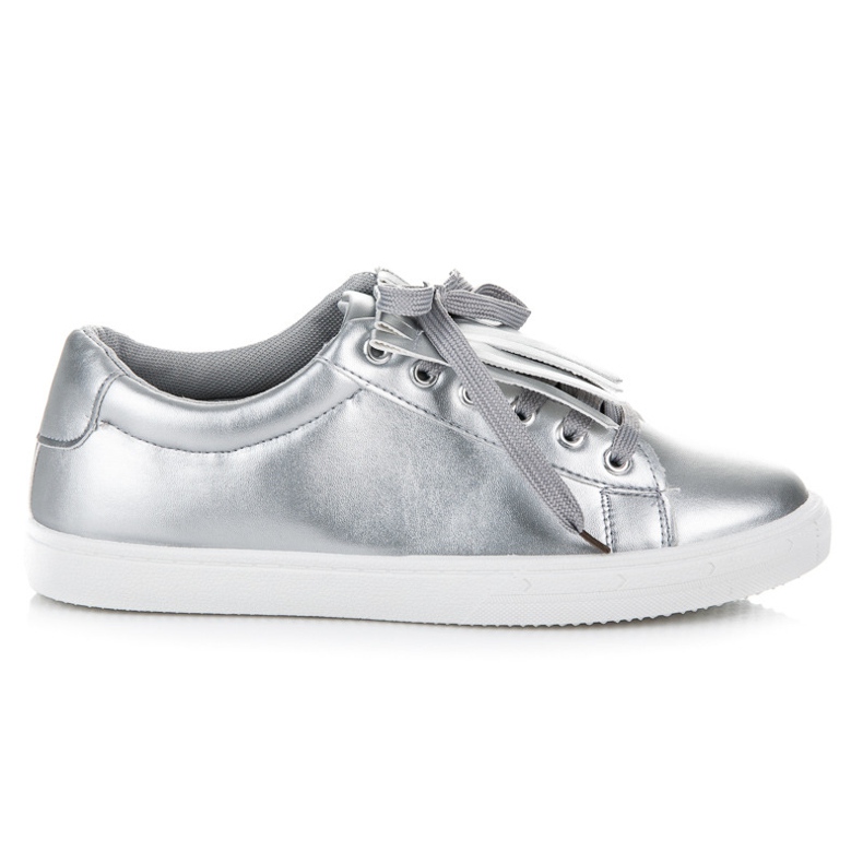 Silver Sneakers Med Fransar grå