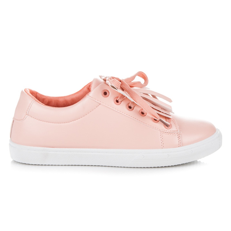 Rosa Sneakers Med Fransar