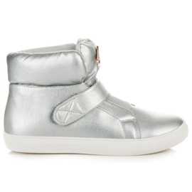 Höga sneakers med kardborreband grå