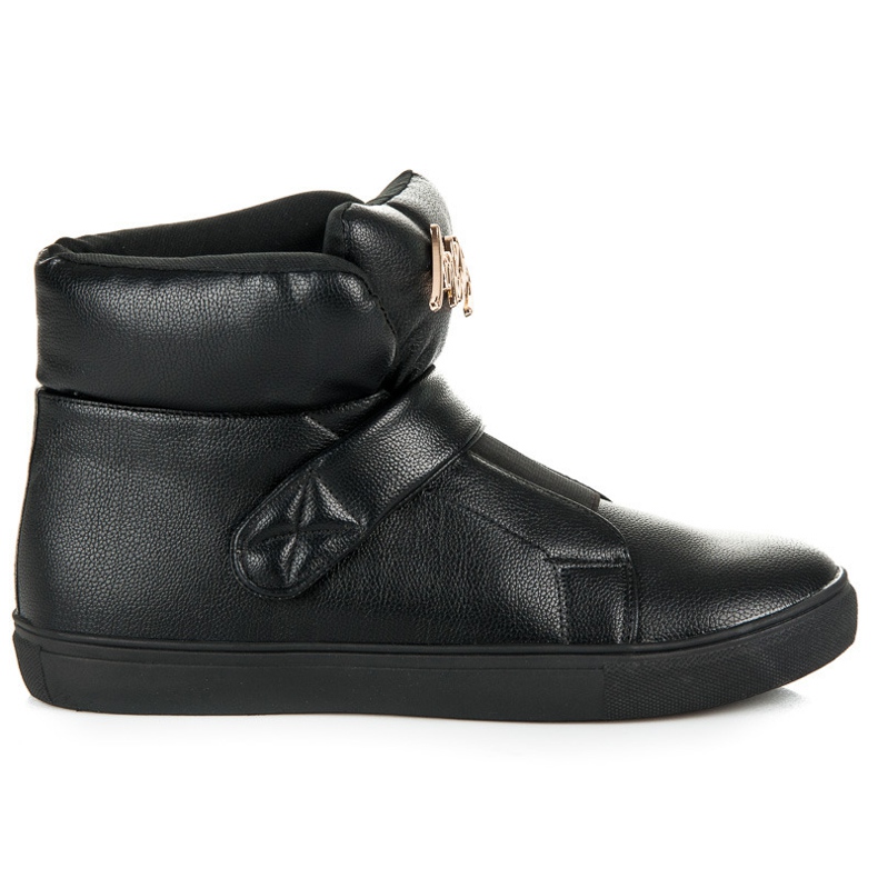 Höga sneakers med kardborre svart