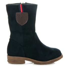 Top Shoes Barnstövlar i mocka marinblå