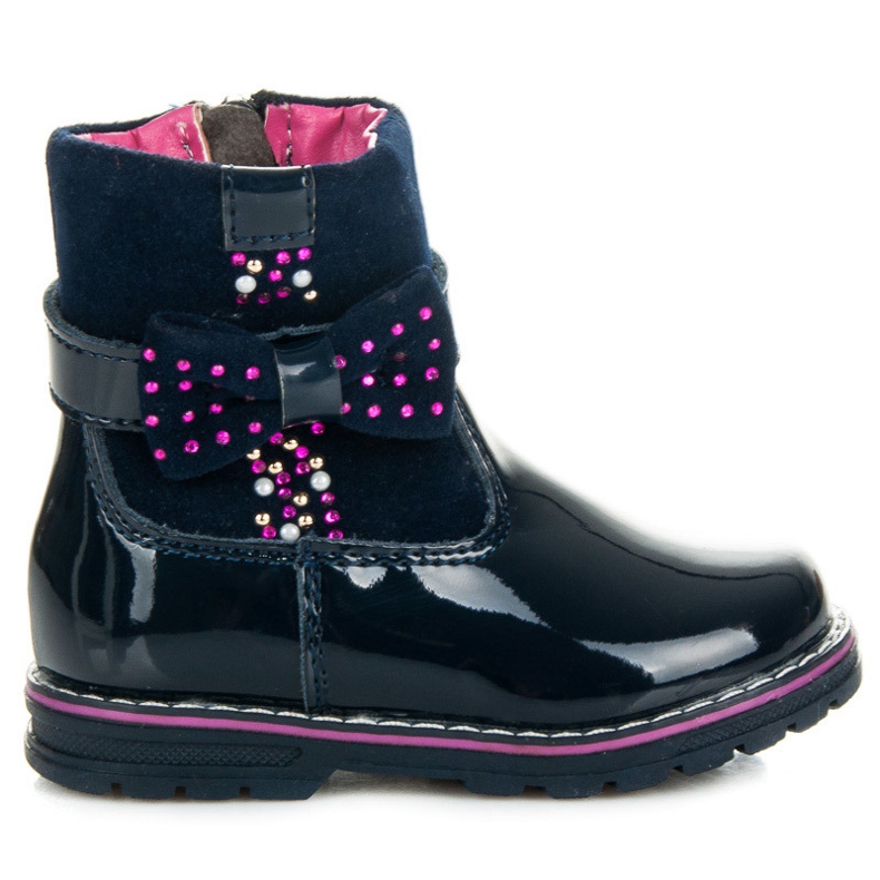 Stövlar med båge blå