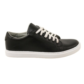 Vriston Svarta mäns läder sneakers
