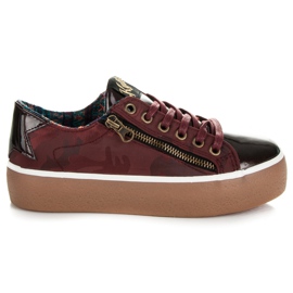Kylie Lackade Bordo Sneakers röd