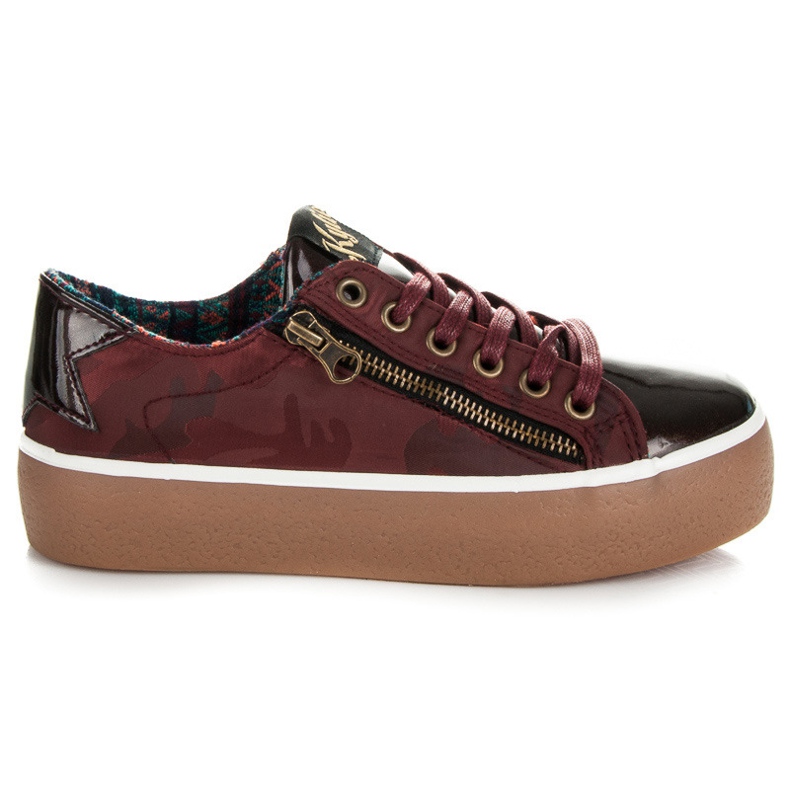 Kylie Lackade Bordo Sneakers röd