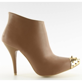 Stövlar med tår Y327-18 Khaki-vänd brun mångfärgad