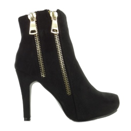 Guldstövlar A857-1 Svarta dragkedjor