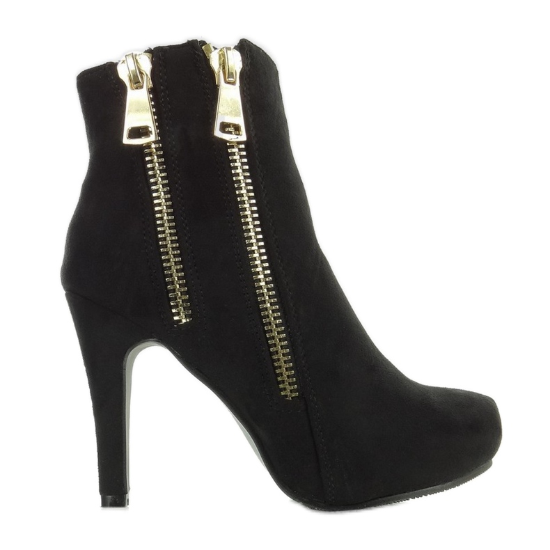 Guldstövlar A857-1 Svarta dragkedjor