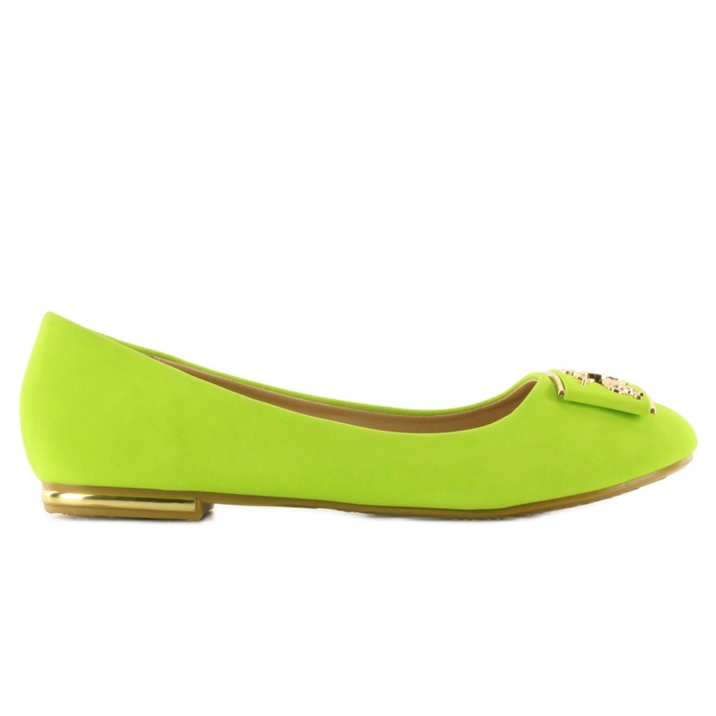 Ballerinor med dekor E305 grön mångfärgad